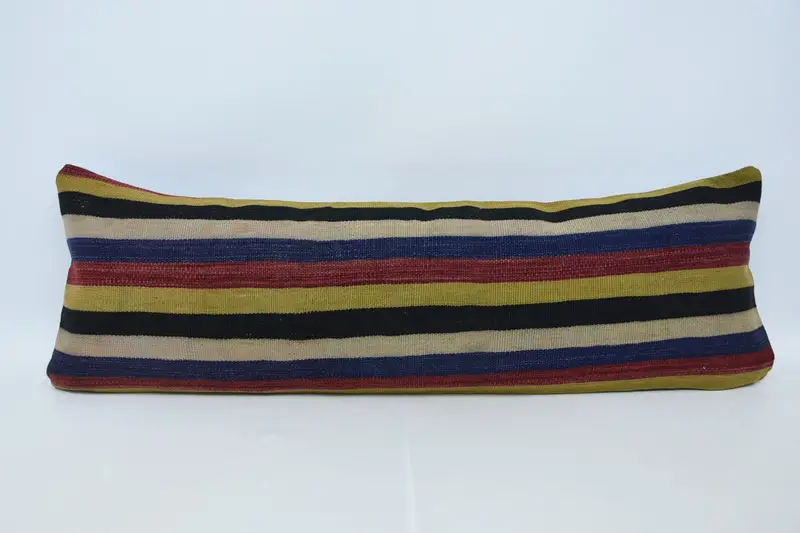 Handmade Kilim Cushion, 16x48 Beige Cushion Case, Cushion, Floor Pillow Sham, Decorative Throw Pillow Sham, Pillow for Couch, Boho Pillow Sham Cover - 1