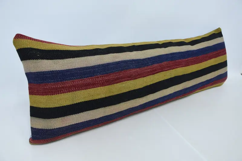 Handmade Kilim Cushion, 16x48 Beige Cushion Case, Cushion, Floor Pillow Sham, Decorative Throw Pillow Sham, Pillow for Couch, Boho Pillow Sham Cover - 3