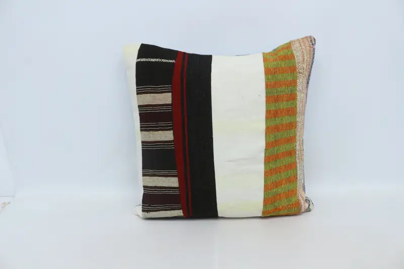 Lounge Throw Pillow Sham, Anatolian Cushion Cover, Gift Pillow, 28x28 Brown Cushion, Cushion Case, Vintage Kilim Throw Pillow, Antique Pillows - 1
