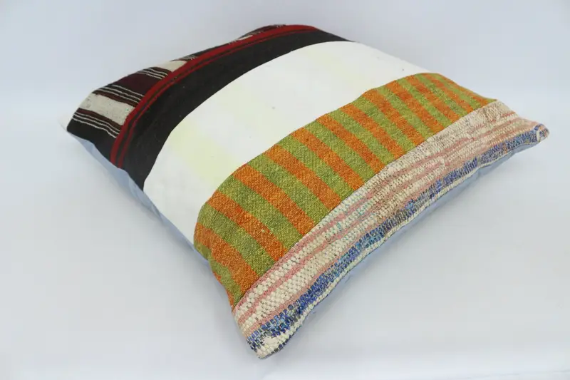 Lounge Throw Pillow Sham, Anatolian Cushion Cover, Gift Pillow, 28x28 Brown Cushion, Cushion Case, Vintage Kilim Throw Pillow, Antique Pillows - 6