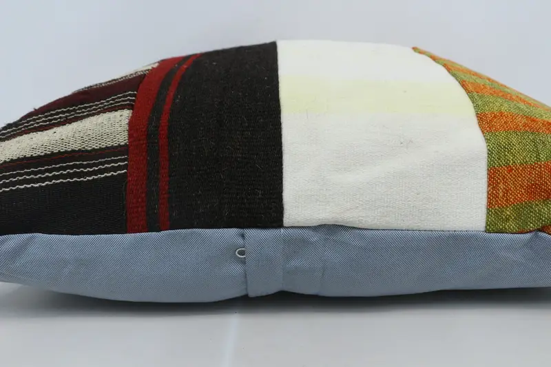 Lounge Throw Pillow Sham, Anatolian Cushion Cover, Gift Pillow, 28x28 Brown Cushion, Cushion Case, Vintage Kilim Throw Pillow, Antique Pillows - 5