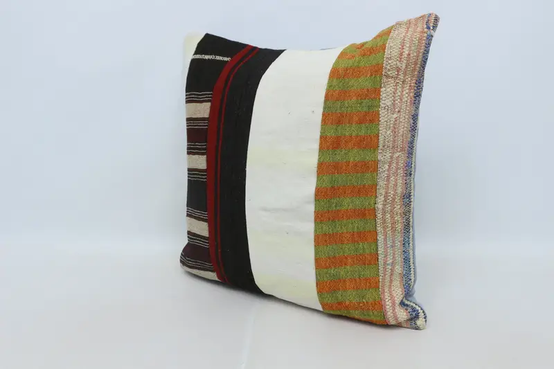 Lounge Throw Pillow Sham, Anatolian Cushion Cover, Gift Pillow, 28x28 Brown Cushion, Cushion Case, Vintage Kilim Throw Pillow, Antique Pillows - 4