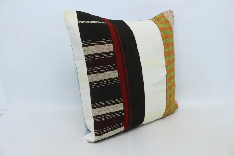 Lounge Throw Pillow Sham, Anatolian Cushion Cover, Gift Pillow, 28x28 Brown Cushion, Cushion Case, Vintage Kilim Throw Pillow, Antique Pillows - 3