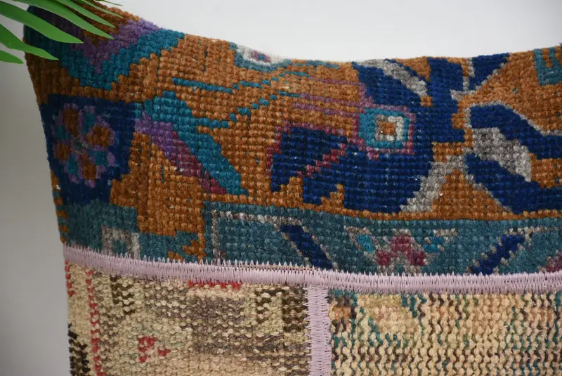 Turkish Kilim Pillow, Authentic Pillow Cover, Square Throw Pillow Case, Boho Pillow Sham Cover, Home Decor Pillow, 16x16 Beige Cushion, Pillow Cover - 2