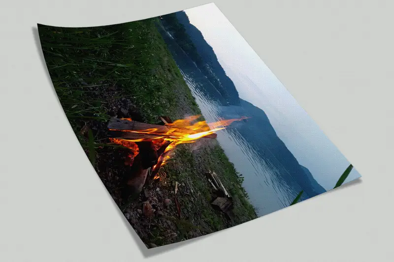 Serenity Mural, Nature Landscape Wall Poster, Camp Fire Wall Art, Campfire Wall Print, Summer Campfire Wall Poster, Landscape Mural, - 8