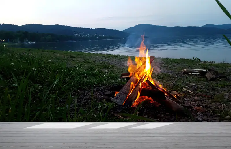 Serenity Mural, Nature Landscape Wall Poster, Camp Fire Wall Art, Campfire Wall Print, Summer Campfire Wall Poster, Landscape Mural, - 2
