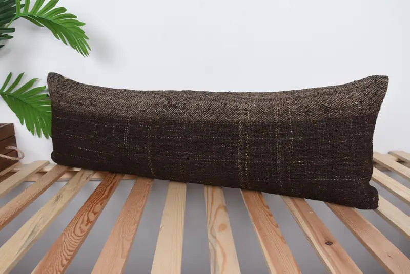 Boho Pillow Sham Cover, 12x36 Brown Cushion Case, Outdoor Cushion, Turkish Pillow, Anatolian Cushion, Cushion Cover, Pillow for Sofa - 5