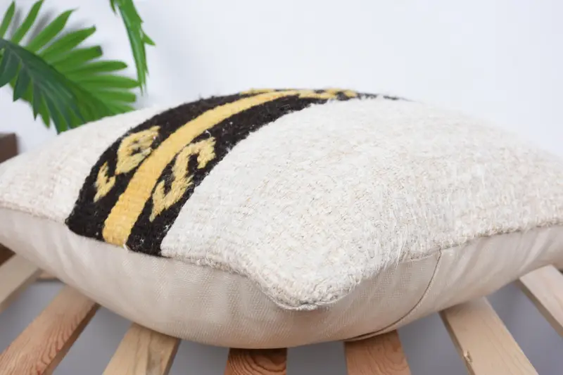 18x18 White Pillow Case, Antique Pillows, Pet Cushion Cover, Bright Cushion, Throw Kilim Pillow, Ethnical Kilim Rug Pillow, Cushion Case - 6