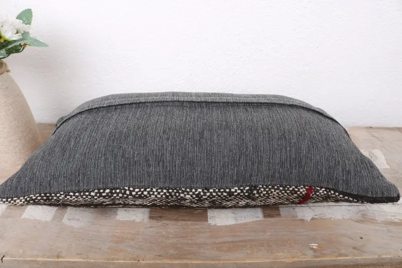 Cushion, Turkish Pillow, Comfy Throw Cushion, 8x16 Brown Pillow Cover, Throw Kilim Pillow, Kilim Pillow Cover, One Of A Kind Cushion Case - 7
