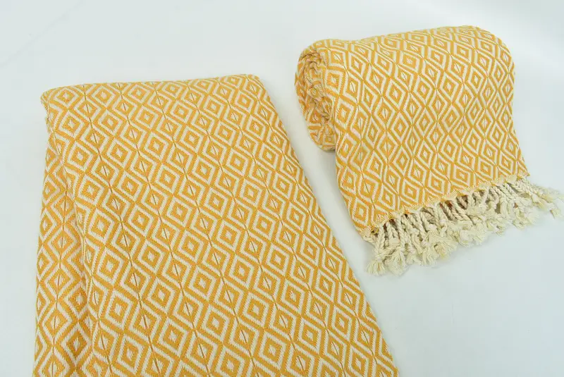 Peshtemal Towel, Custom Wedding Towel, Girl Trip Party Favor, Cotton towel, 70x40 Cotton Diamond Towel, Custom Beach Towel, House Warming Gift - 7