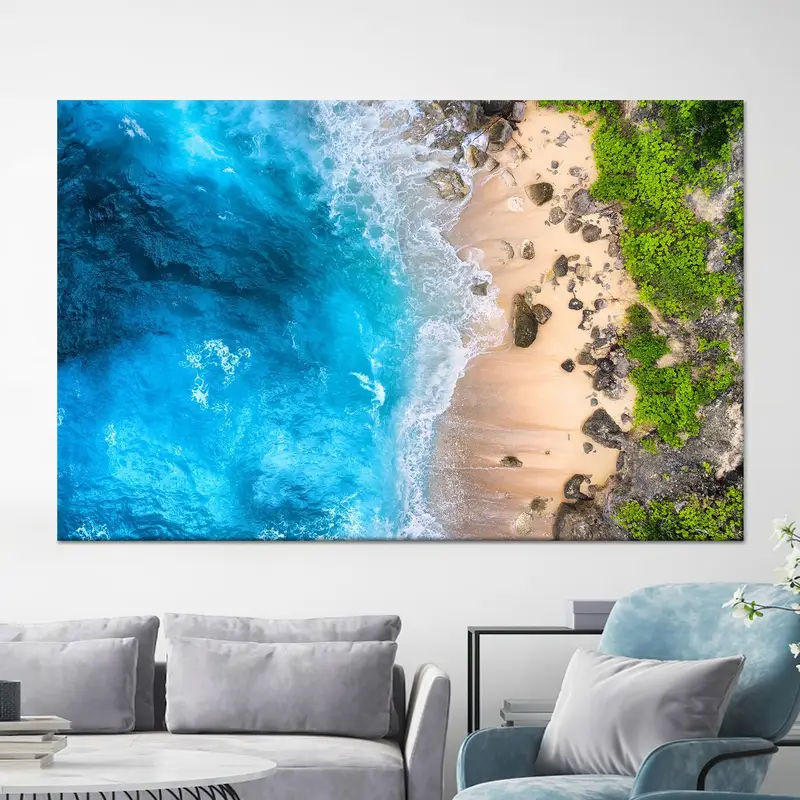 Zarif Deniz Manzarası Kanvası: Okyanus Dalgaları ve Tropikal Ufuklar