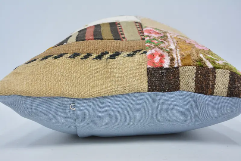 Accent Throw Pillow Cover, Boho Pillow, Pillow Sham, Ethnical Kilim Rug Pillow, Vintage Pillow, Lounge Throw Cushion, 16x24 White Pillow Sham - 5