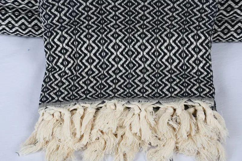 Wedding Anniversary Gift, Organic Throw, Wedding Gift For Bride, 96x80 Cotton Diamond Towel, Bachelorette Gifts, Boho Throw Blankets, Custom Blanket - 2