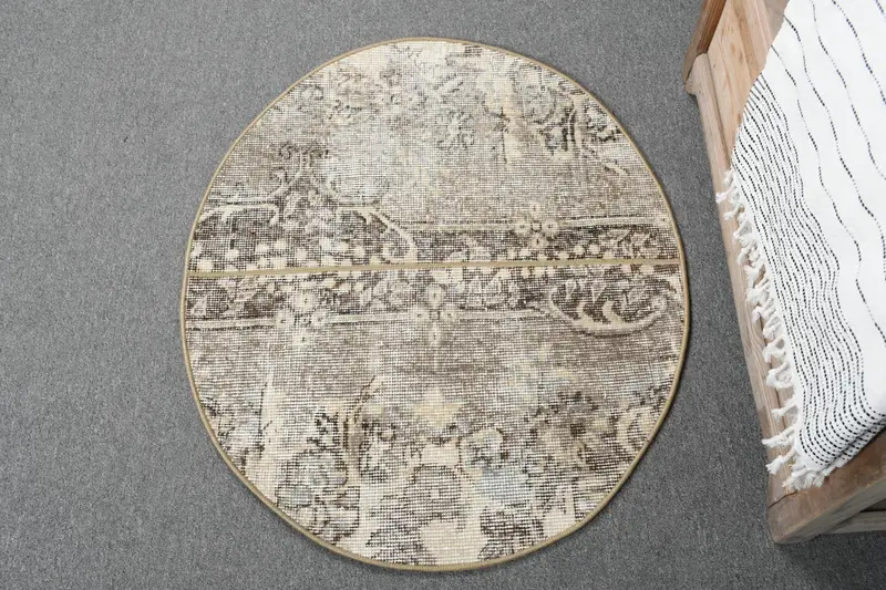 Alfombra oriental marrón, 8 x 9 ft, acento beige