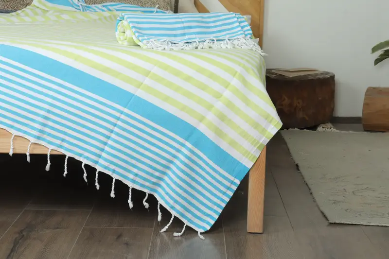 Woven Blanket, Woven Throw Blanket, Bachelorette Party Items, Shower Curtain, 84x64 Cotton Striped Towel, Bohemian Bedspread, Custom Wedding Gifts - 7