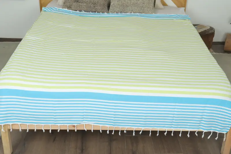 Woven Blanket, Woven Throw Blanket, Bachelorette Party Items, Shower Curtain, 84x64 Cotton Striped Towel, Bohemian Bedspread, Custom Wedding Gifts - 8
