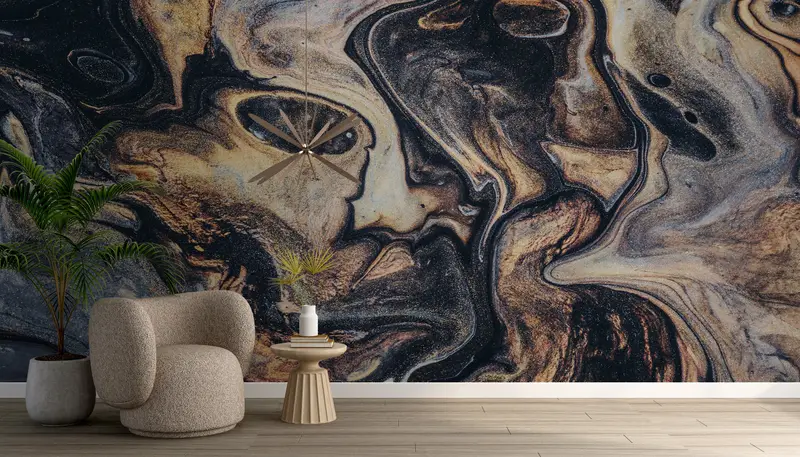 Bright Wall Paper, Paper Wall Art, Wall Paper Peel and Stick, Abstract Gold Wall Art, Gold Marble Wall Decor, , Shimmery Wall Art, - 7