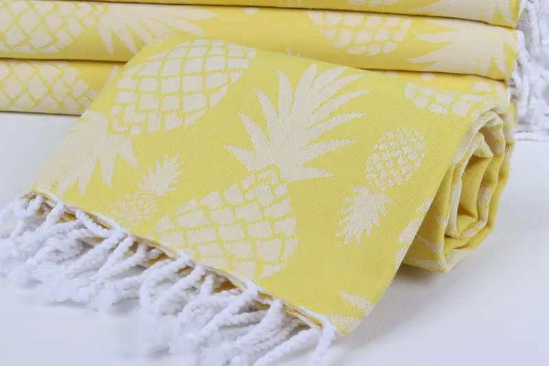 Custom Wedding Gift, Spa Towel, Sand-resistant towel, Absorbent Turkish towel, Bachelorette Favor, 70x36 Cotton Pineapple Design Towel, Guest Towel - 5