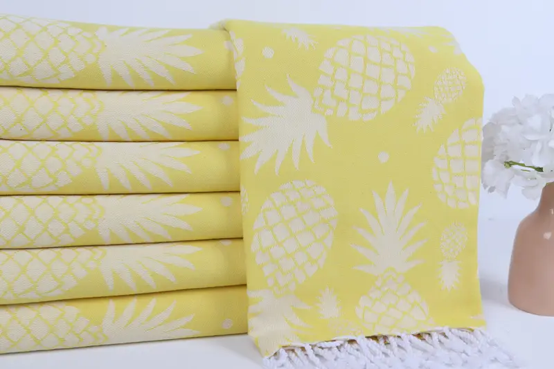 Custom Wedding Gift, Spa Towel, Sand-resistant towel, Absorbent Turkish towel, Bachelorette Favor, 70x36 Cotton Pineapple Design Towel, Guest Towel - 3