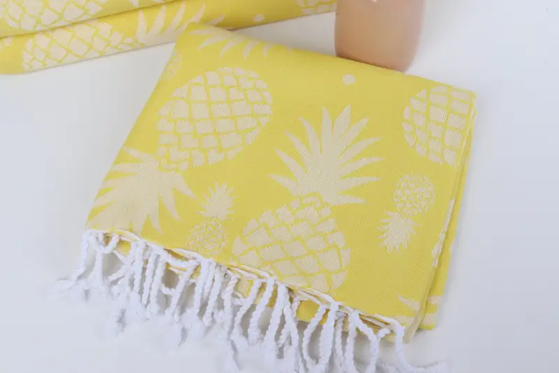 Custom Wedding Gift, Spa Towel, Sand-resistant towel, Absorbent Turkish towel, Bachelorette Favor, 70x36 Cotton Pineapple Design Towel, Guest Towel - 6