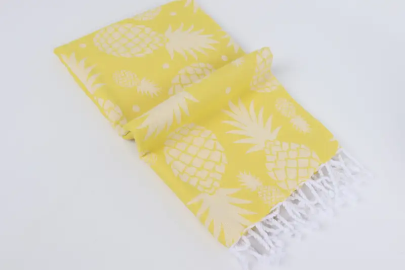 Custom Wedding Gift, Spa Towel, Sand-resistant towel, Absorbent Turkish towel, Bachelorette Favor, 70x36 Cotton Pineapple Design Towel, Guest Towel - 7