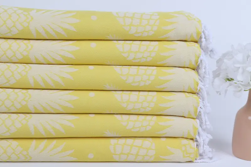 Custom Wedding Gift, Spa Towel, Sand-resistant towel, Absorbent Turkish towel, Bachelorette Favor, 70x36 Cotton Pineapple Design Towel, Guest Towel - 4
