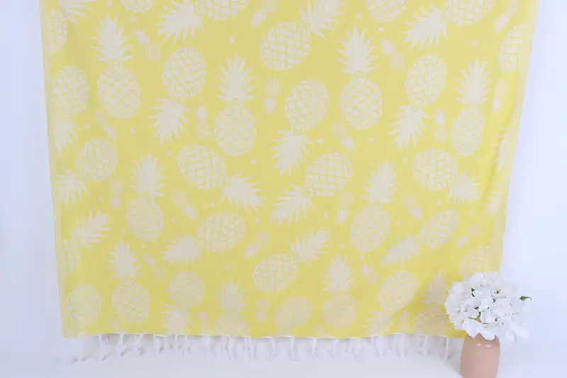 Custom Wedding Gift, Spa Towel, Sand-resistant towel, Absorbent Turkish towel, Bachelorette Favor, 70x36 Cotton Pineapple Design Towel, Guest Towel - 1