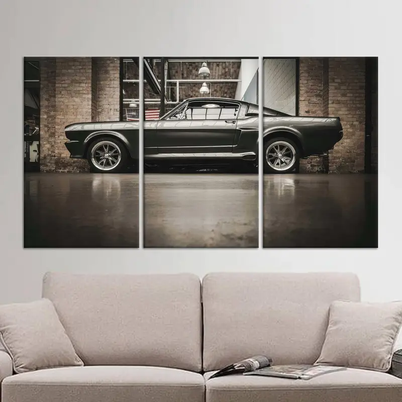 Lienzo vintage de Ford Mustang: arte de autos clásicos para amantes de los autos