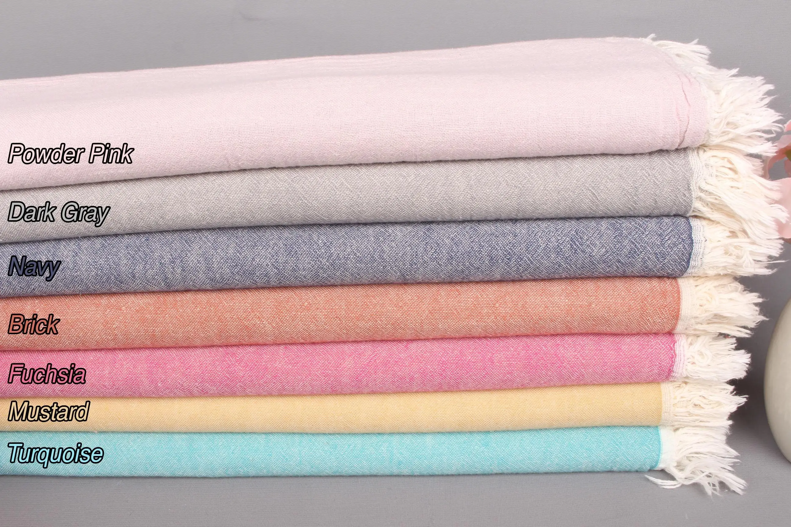 Turkish Hand Towel Cotton Solid, 40x24 Inches - 1