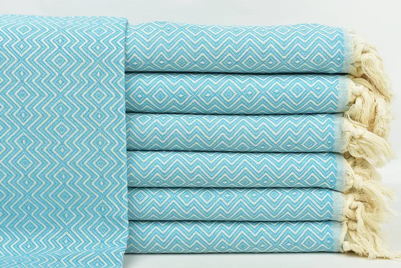 Personalized Wedding Gift For Couple, Lightweight towel, Summer Gift Ideas, 70x38 Cotton Diamond Towel, Monogram Beach Towel, Embroidered Towel - 1