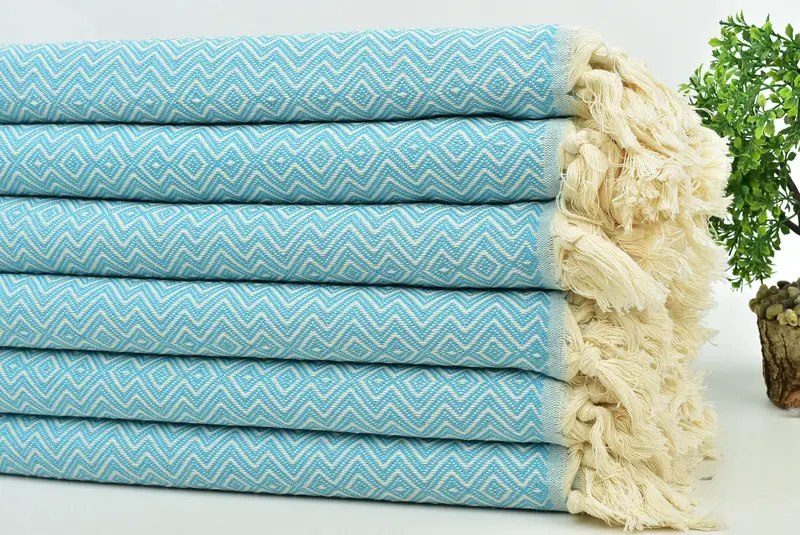 Personalized Wedding Gift For Couple, Lightweight towel, Summer Gift Ideas, 70x38 Cotton Diamond Towel, Monogram Beach Towel, Embroidered Towel - 3
