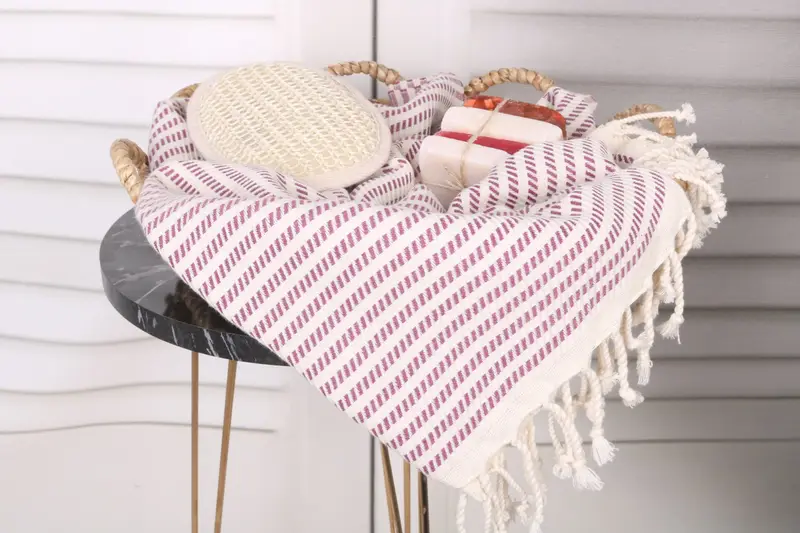Wedding Favors, Gym Towel, Custom Beach Towel, Peshtemal, Embroidered Turkish Towel, Housewarming Gift, 70x40 Cotton Polka Dot Towel, Summer Gift - 2