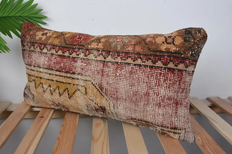 12x24 Yellow Pillow Sham, Turkish Kilim Pillow, Cushion Case, Kilim Cushion Sham, Outdoor Patio Pillow Sham, Ethnical Kilim Rug Pillow - 4