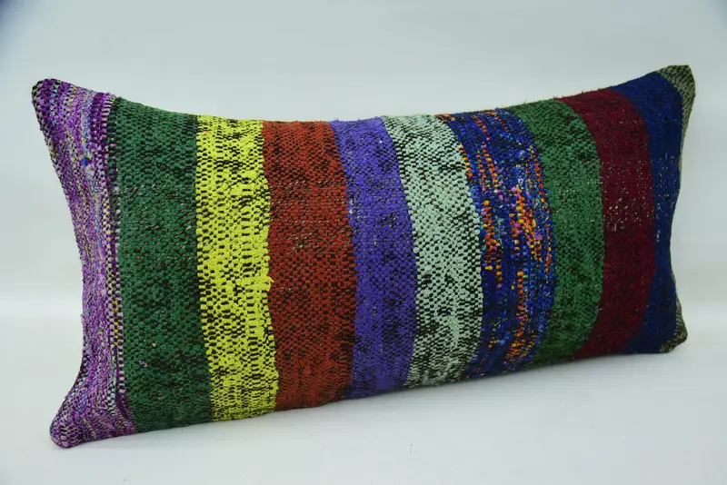 Custom Cushion, 12x24 Green Pillow Sham, Aesthetic Cushion, Vintage Kilim Throw Pillow, Boho Pillow Sham Cover, Cushion, Turkish Pillow - 2