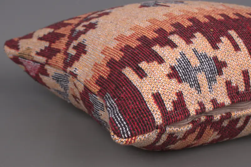 Antique Pillows, 18x18 Beige Cushion Cover, Decorative Bolster Cushion Cover, Pillow for Couch, Pillow Case, Ethnical Kilim Rug Pillow - 6