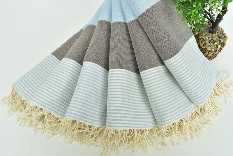 Bridal Shower Gift, Turkish Towel Set, Personalized Wedding Gift For Couple, Turkish Towel Beach, 68x40 Cotton Striped Towel, Quick-dry peshtemal - 4