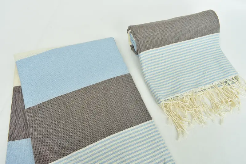 Bridal Shower Gift, Turkish Towel Set, Personalized Wedding Gift For Couple, Turkish Towel Beach, 68x40 Cotton Striped Towel, Quick-dry peshtemal - 7