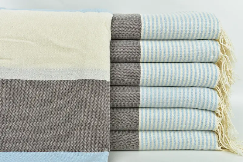 Bridal Shower Gift, Turkish Towel Set, Personalized Wedding Gift For Couple, Turkish Towel Beach, 68x40 Cotton Striped Towel, Quick-dry peshtemal - 1