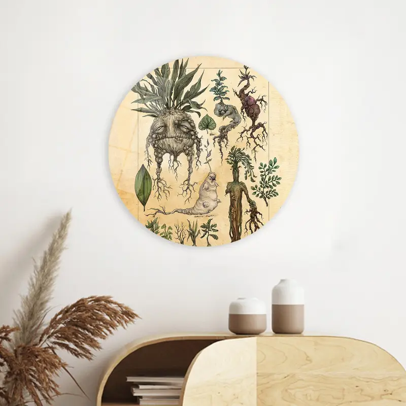 Enchanted Herbology: Gedruckte Leinwand mit magischen Pflanzen