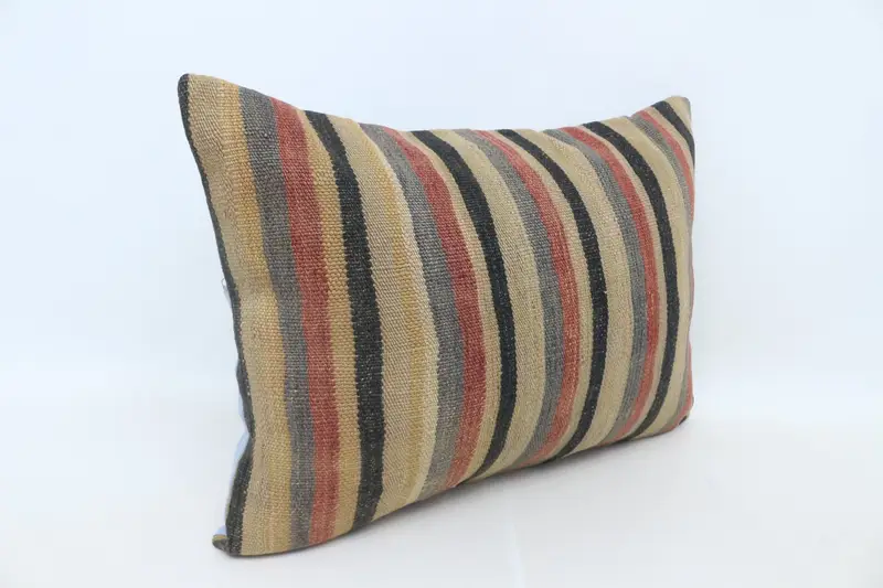 Bench Pillow, Gift Pillow, Interior Designer Pillow, Pillow Cover, Kilim Cushion Sham, Aztec Cushion Cover, 20x28 Beige Cushion, Car Pillow - 3