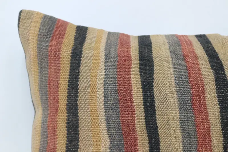 Bench Pillow, Gift Pillow, Interior Designer Pillow, Pillow Cover, Kilim Cushion Sham, Aztec Cushion Cover, 20x28 Beige Cushion, Car Pillow - 2