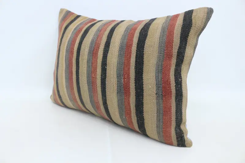 Bench Pillow, Gift Pillow, Interior Designer Pillow, Pillow Cover, Kilim Cushion Sham, Aztec Cushion Cover, 20x28 Beige Cushion, Car Pillow - 4