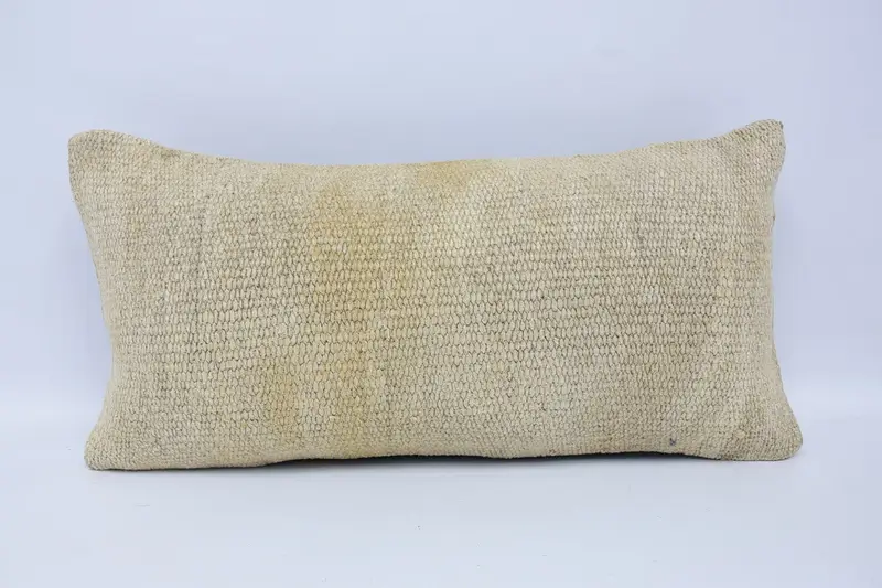 Pillow, Garden Cushion, Pillow for Sofa, 12x24 Beige Cushion Cover, Vintage Pillow, Vintage Kilim Pillow Pillow Cover, Throw Kilim Pillow - 1