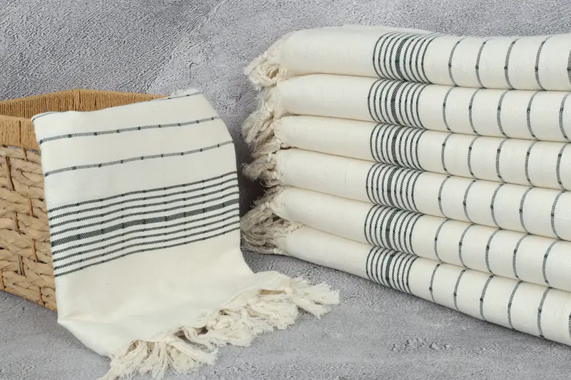 70x40 Cotton Striped Towel, Bridesmaid Gift, Yoga Towel, Turkish towel, Quick-Dry Beach Towel, Memorial Gift, Housewarming Gift, Custom Towel Beach - 3