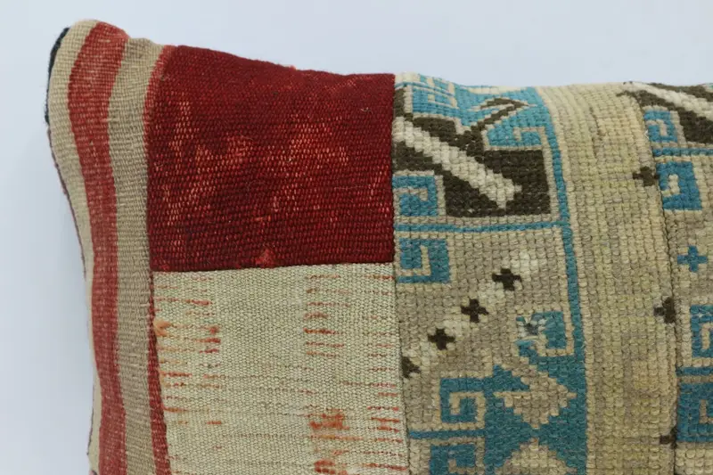 Cushion Case, 16x24 Beige Cushion Case, Vintage Kilim Throw Pillow, Handmade Kilim Cushion, Accent Throw Pillow Cover, Vintage Kilim Pillow - 2