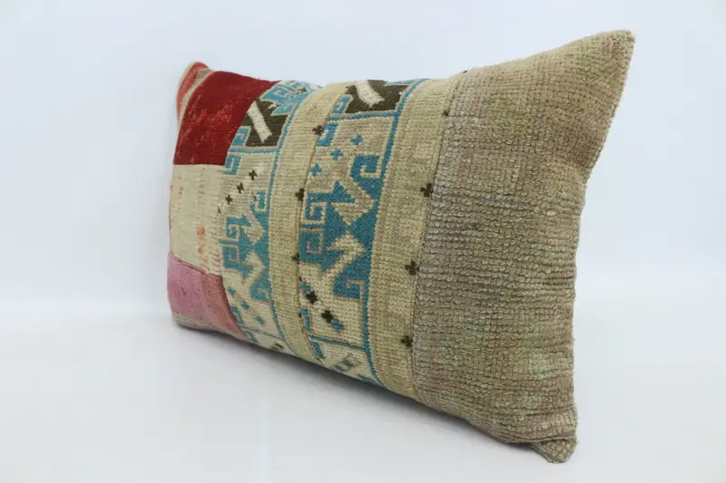 Cushion Case, 16x24 Beige Cushion Case, Vintage Kilim Throw Pillow, Handmade Kilim Cushion, Accent Throw Pillow Cover, Vintage Kilim Pillow - 4