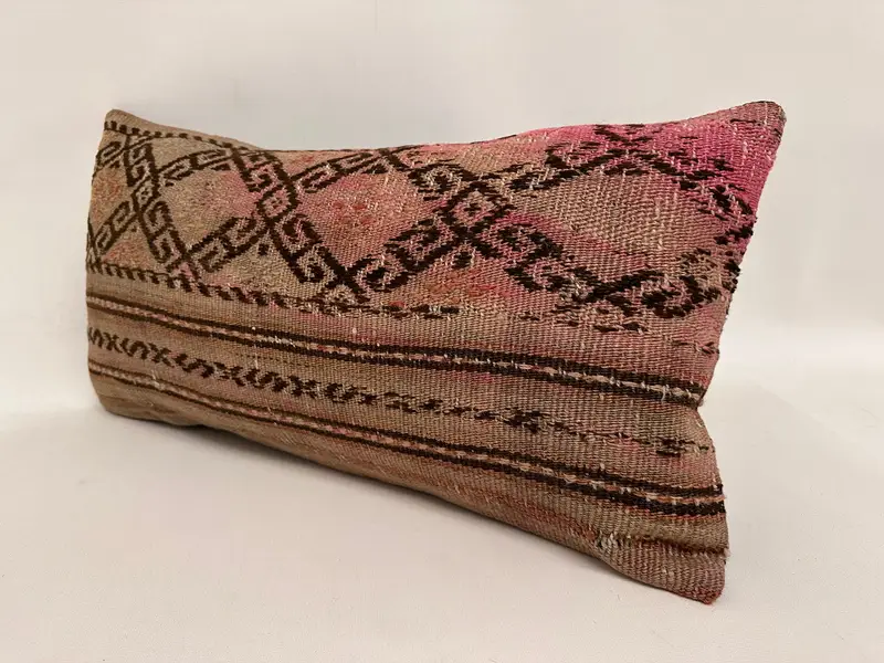 12x24 Beige Pillow Case, Kilim Pillow, Pillow for Sofa, Ethnical Kilim Rug Pillow, Turkish Bench Cushion, Pattern Throw Cushion Cover, Cushion - 3