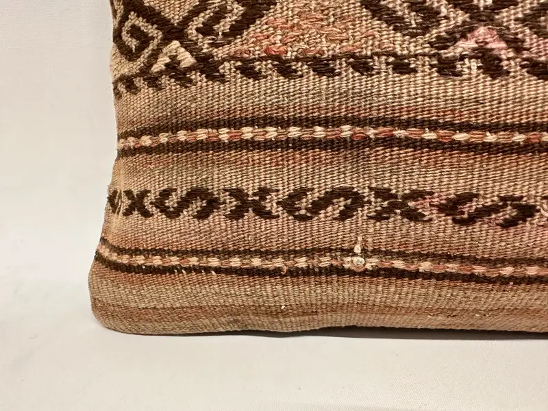 12x24 Beige Pillow Case, Kilim Pillow, Pillow for Sofa, Ethnical Kilim Rug Pillow, Turkish Bench Cushion, Pattern Throw Cushion Cover, Cushion - 2