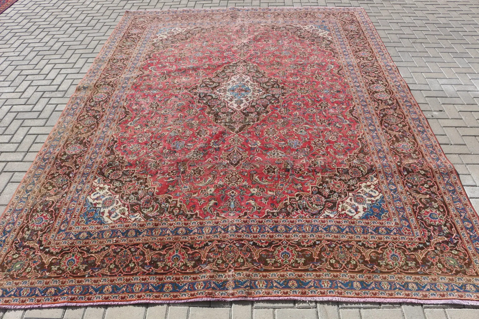 Vintage Teppich, Übergröße 9,4x12,4 ft Teppich, Roter Orientteppich - 1