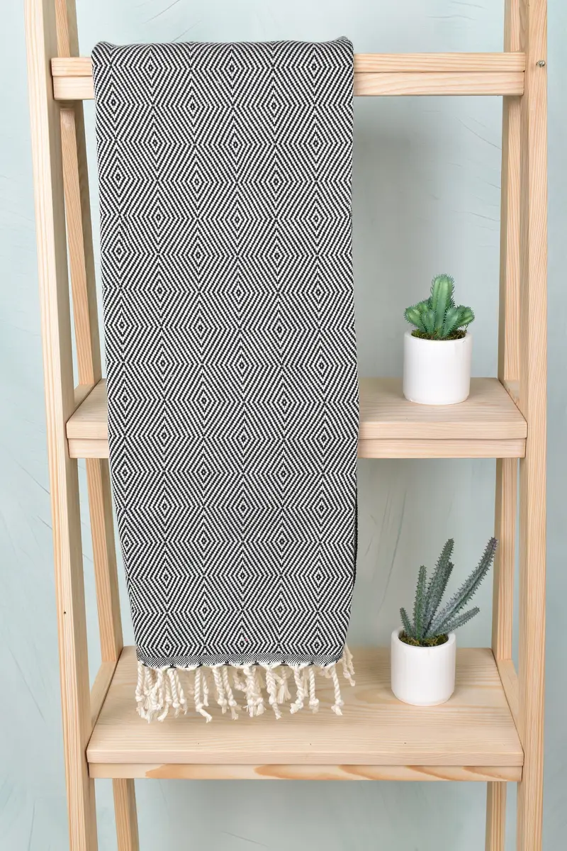 Bathroom Towel, Handmade Turkish hammam towel, Oversized Beach Towel, Turkish towel, 74x40 Cotton Diamond Towel, Custom Gift, Bridal Shower Gift - 8